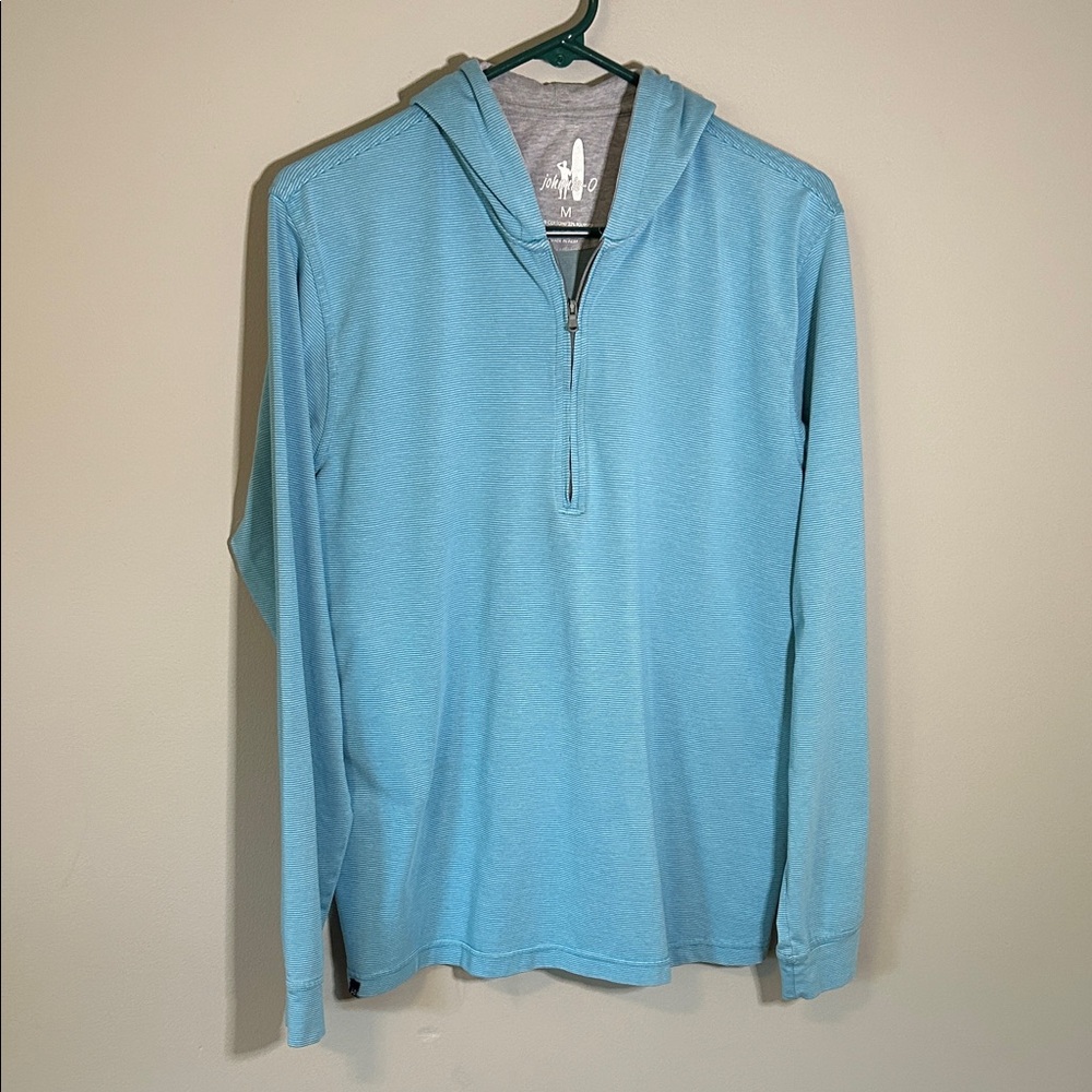 Men's Johnnie-O Blue Half-Zip hooded Lightweight Sweatshirt Medium